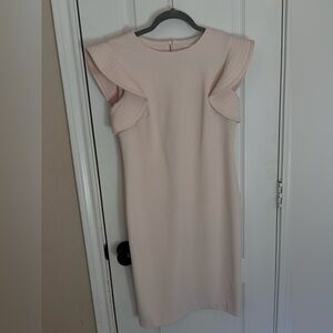 Calvin Klein Cream/ Blush Pink Midi Dress size 6
